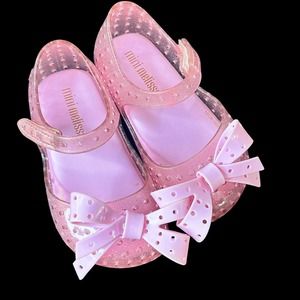 Mini Melissa Toddler Jelly Sandles Sz 5 Pink Bow tie